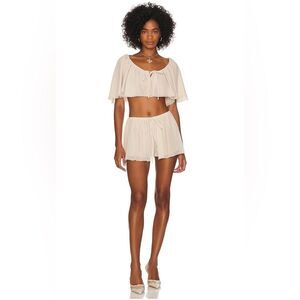 Loba for Revolve NWT Women's Size Medium Ivory Cream Paloma Georgette Skort